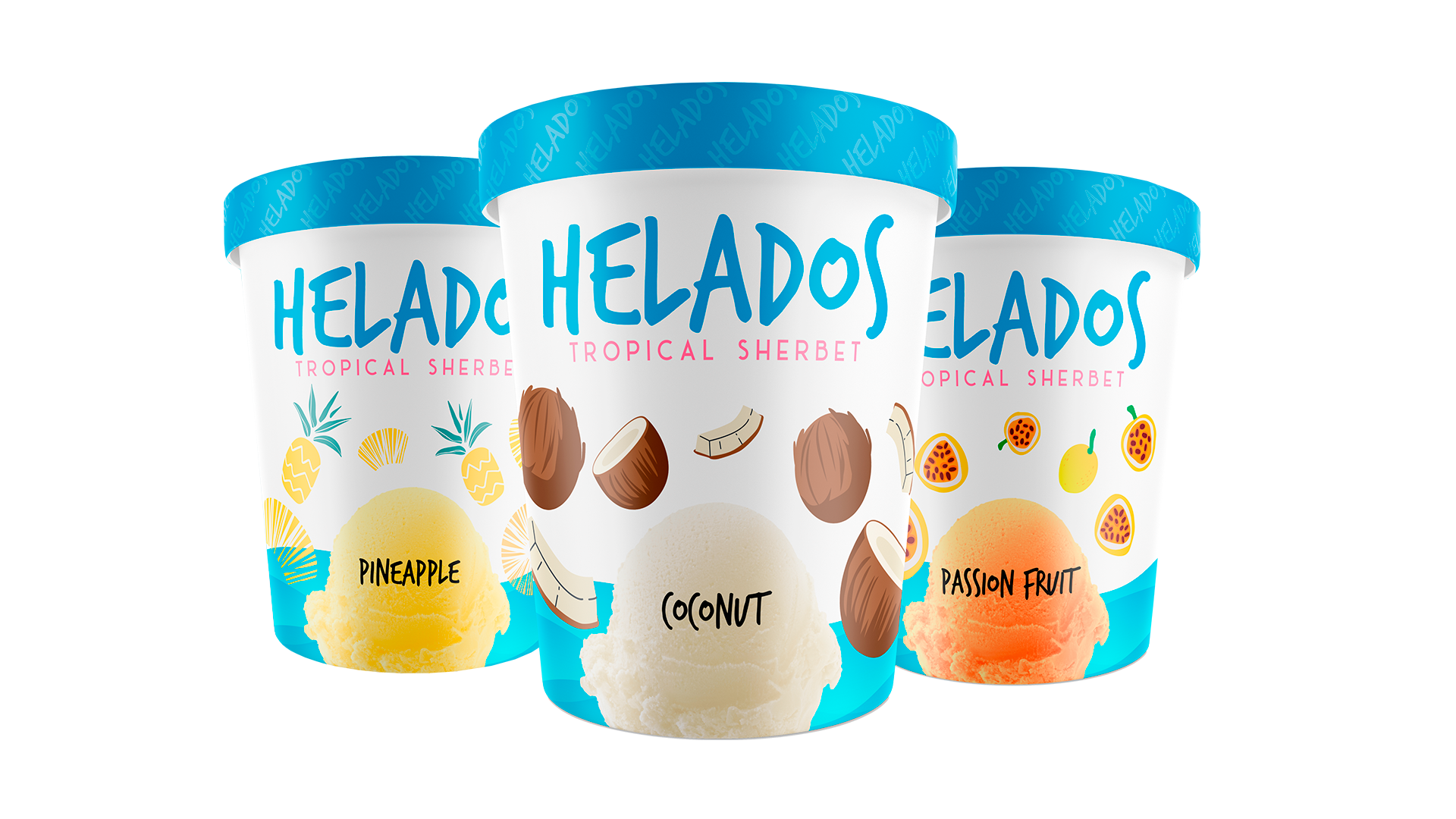 Helados Tropicales sherbet cluster with multiple tropical flavors