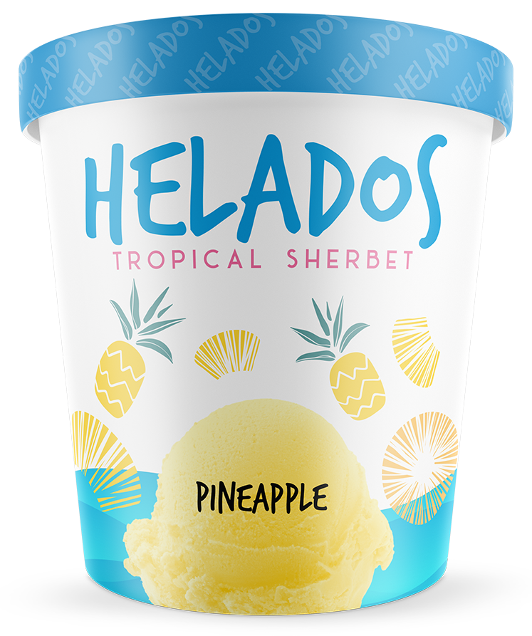 Helados Pineapple sherbet mockup