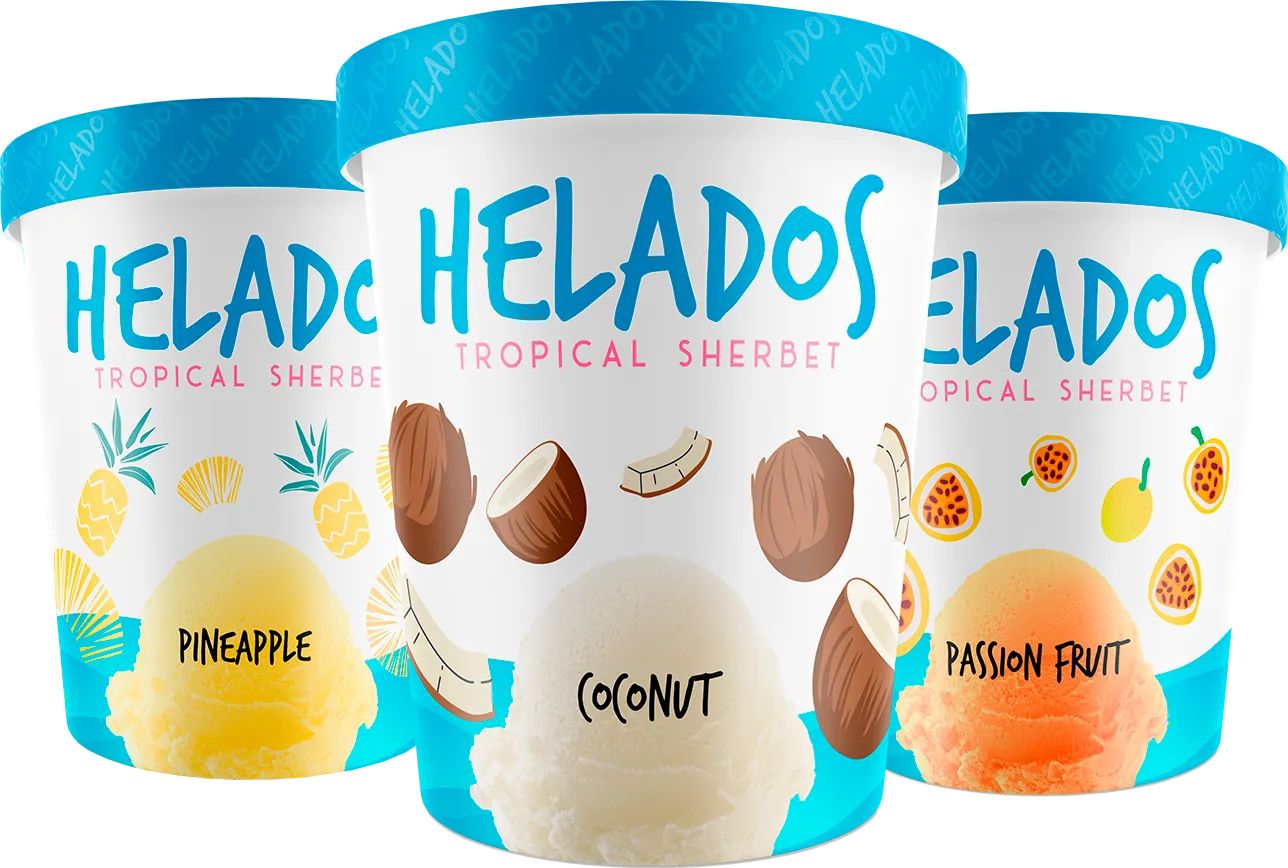 Helados Tropicales sherbet cluster with multiple tropical flavors